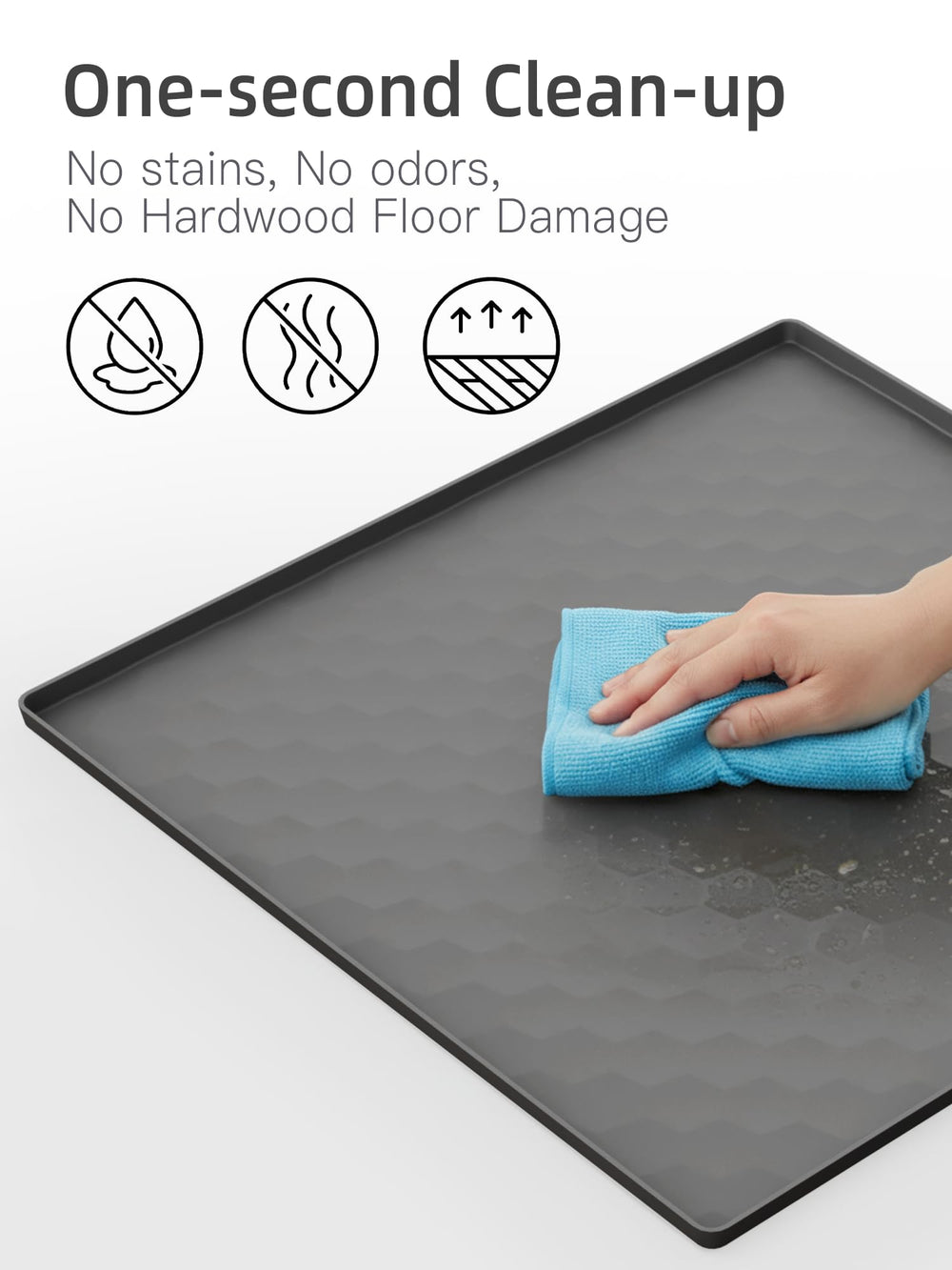 Petacola easy-clean silicone surface wipes clean quickly after use.