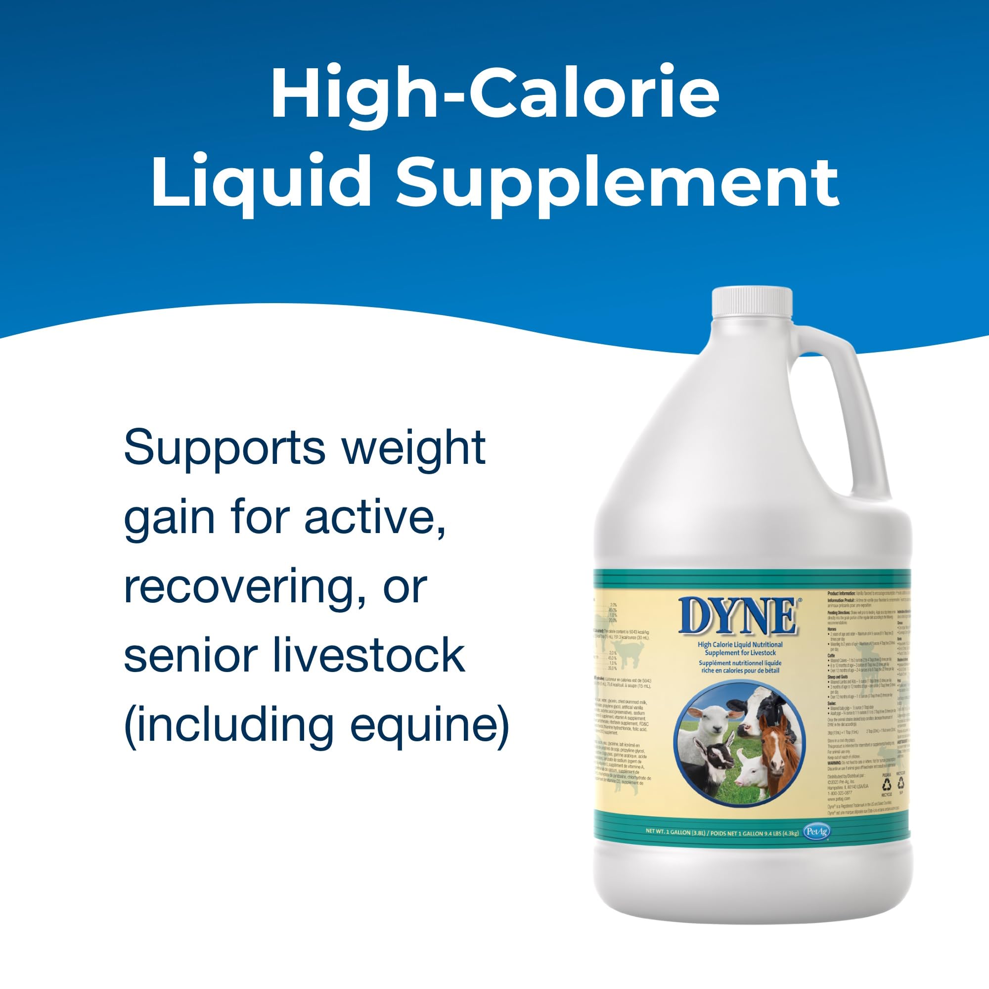 PetAg Dyne nutrition-dense energy boost for show-ready animals in small volumes.