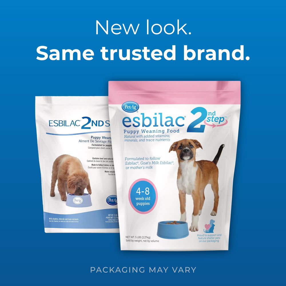 PetAg Esbilac 2nd Step prepared puppy puree in a bowl for transition.