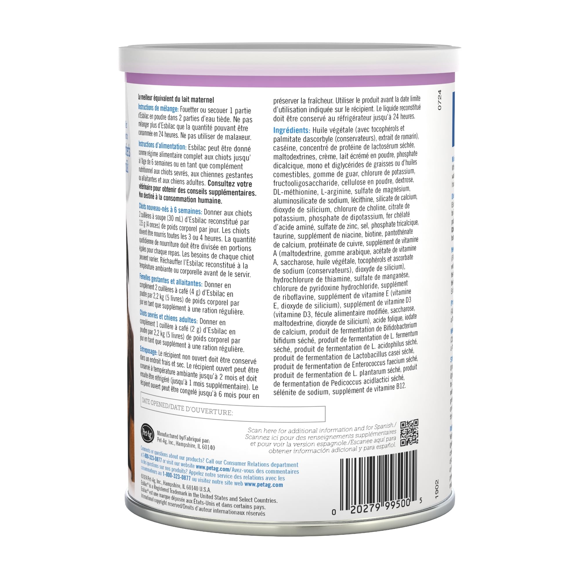 PetAg Esbilac brand badge closeup reinforcing trusted puppy wellness.