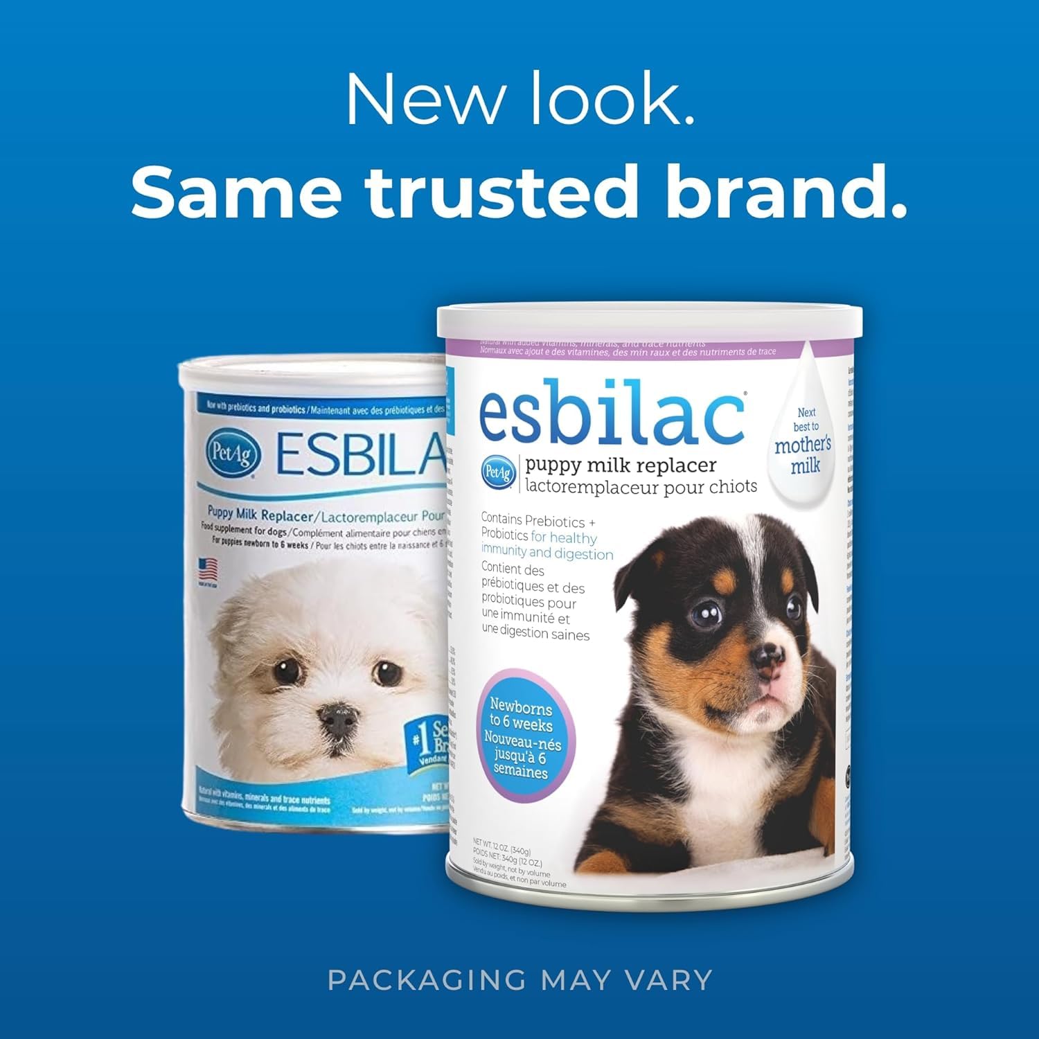 PetAg Esbilac easy-to-mix powder dissolves smoothly in warm water for feeding.