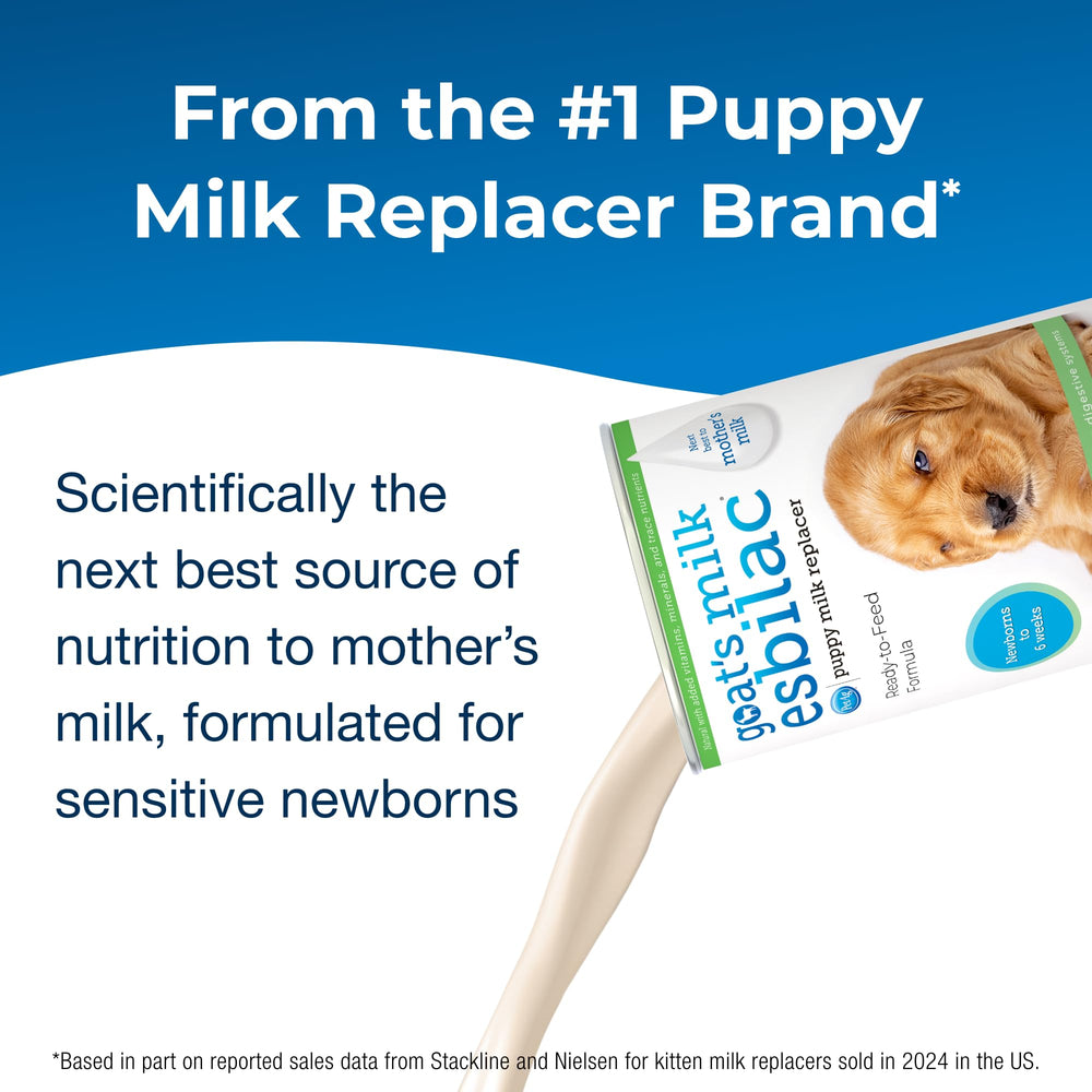 PetAg Esbilac ready-to-feed puppy formula for convenient mealtime.