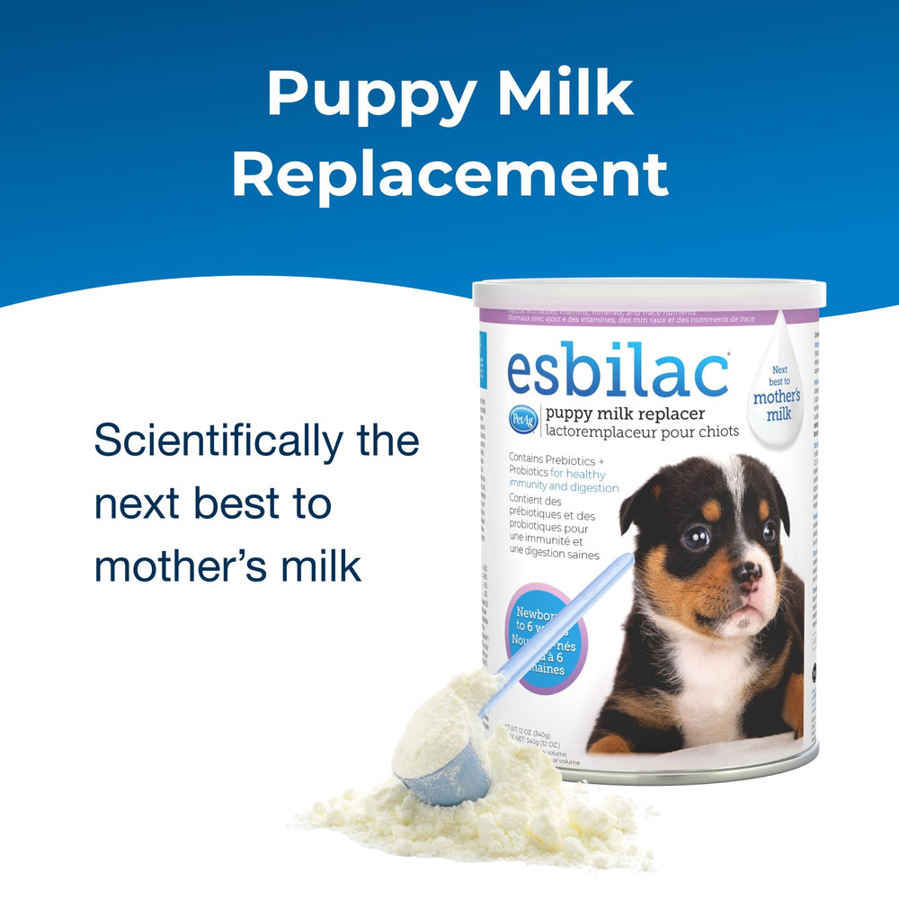 PetAg Esbilac powder scoop illustrating easy portioning for precise mixing.