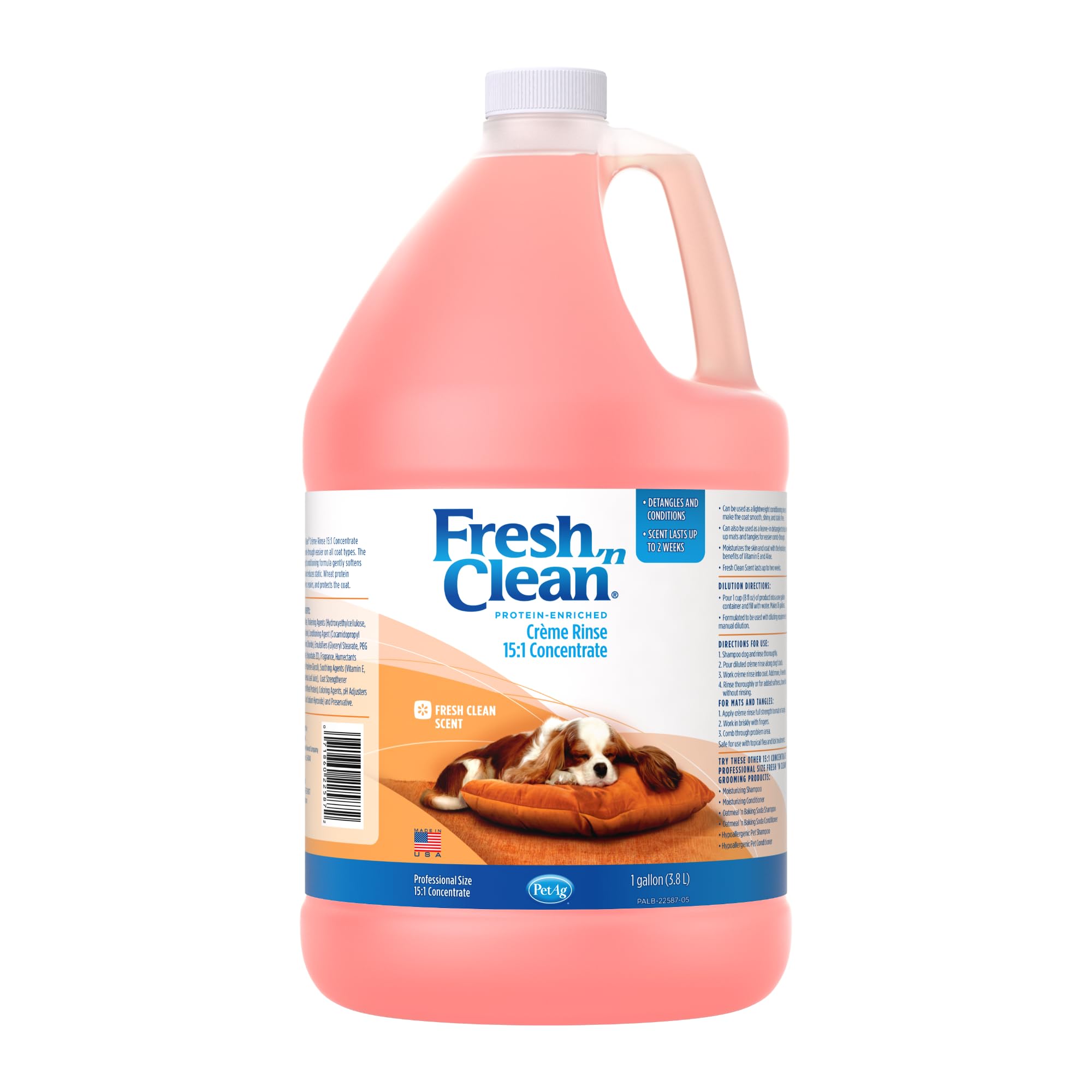 PetAg Fresh ’n Clean Creme Rinse bottle showing classic scent for soft coat