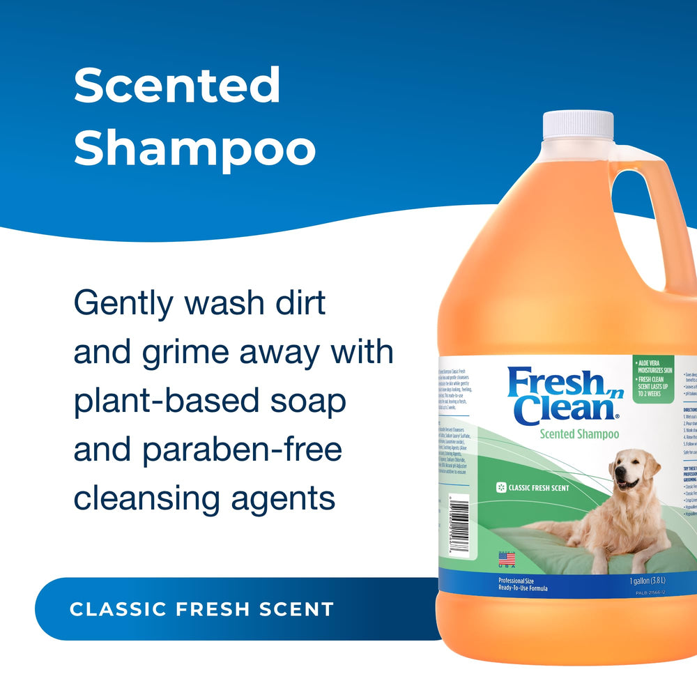 PetAg Fresh ’n Clean shampoo bottle pour demonstrates easy, quick application