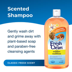 PetAg Fresh ’n Clean lather being worked into a dog's coat for gentle cleansing.