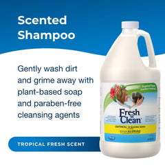 PetAg Fresh ’n Clean shampoo lather close-up showing rich foam and skin-soothing action.