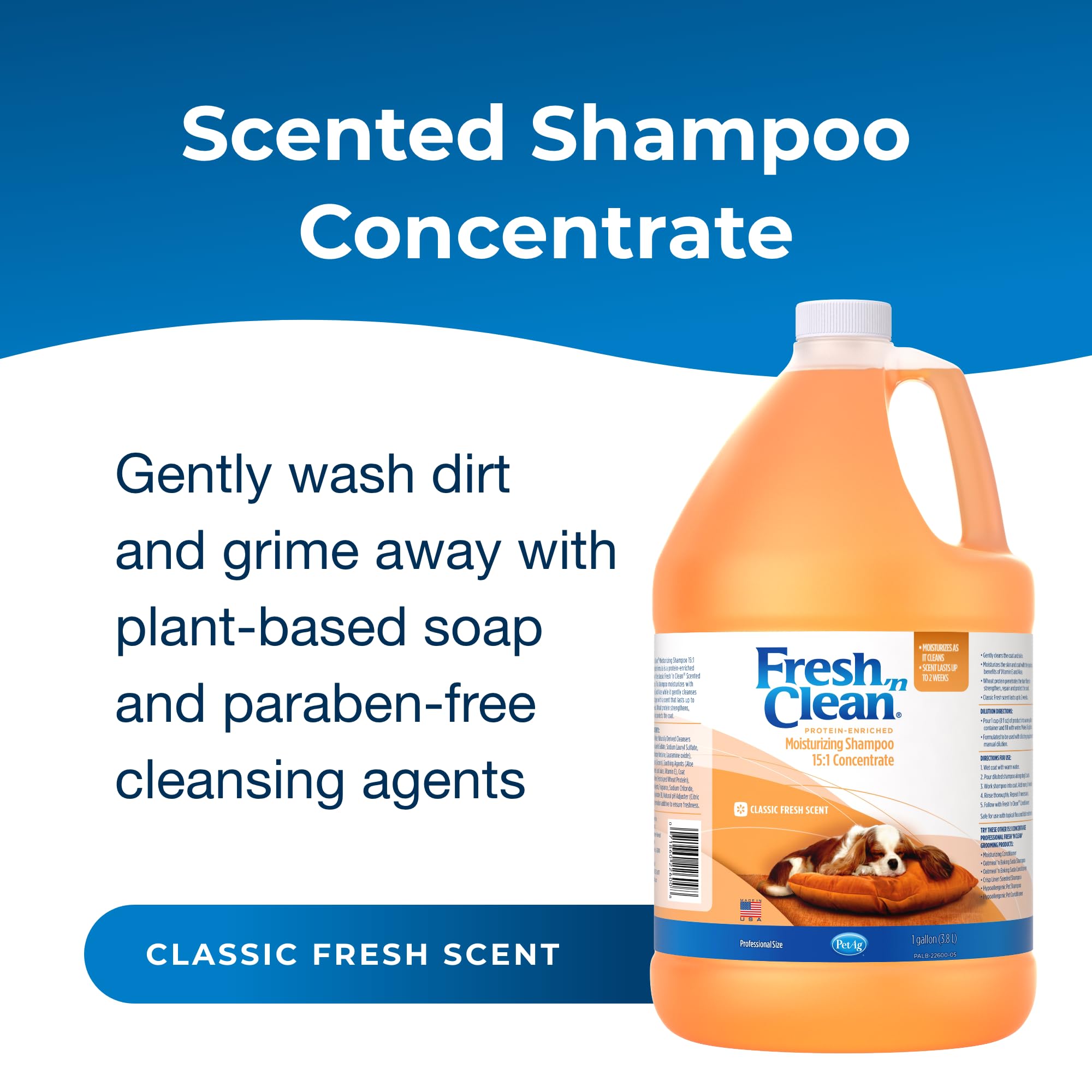 PetAg Fresh ’n Clean shampoo lather ready to cleanse the coat