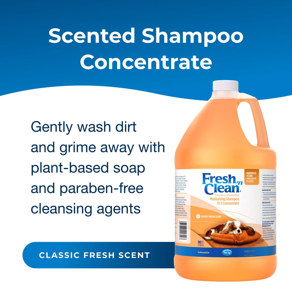PetAg Fresh ’n Clean shampoo lather ready to cleanse the coat