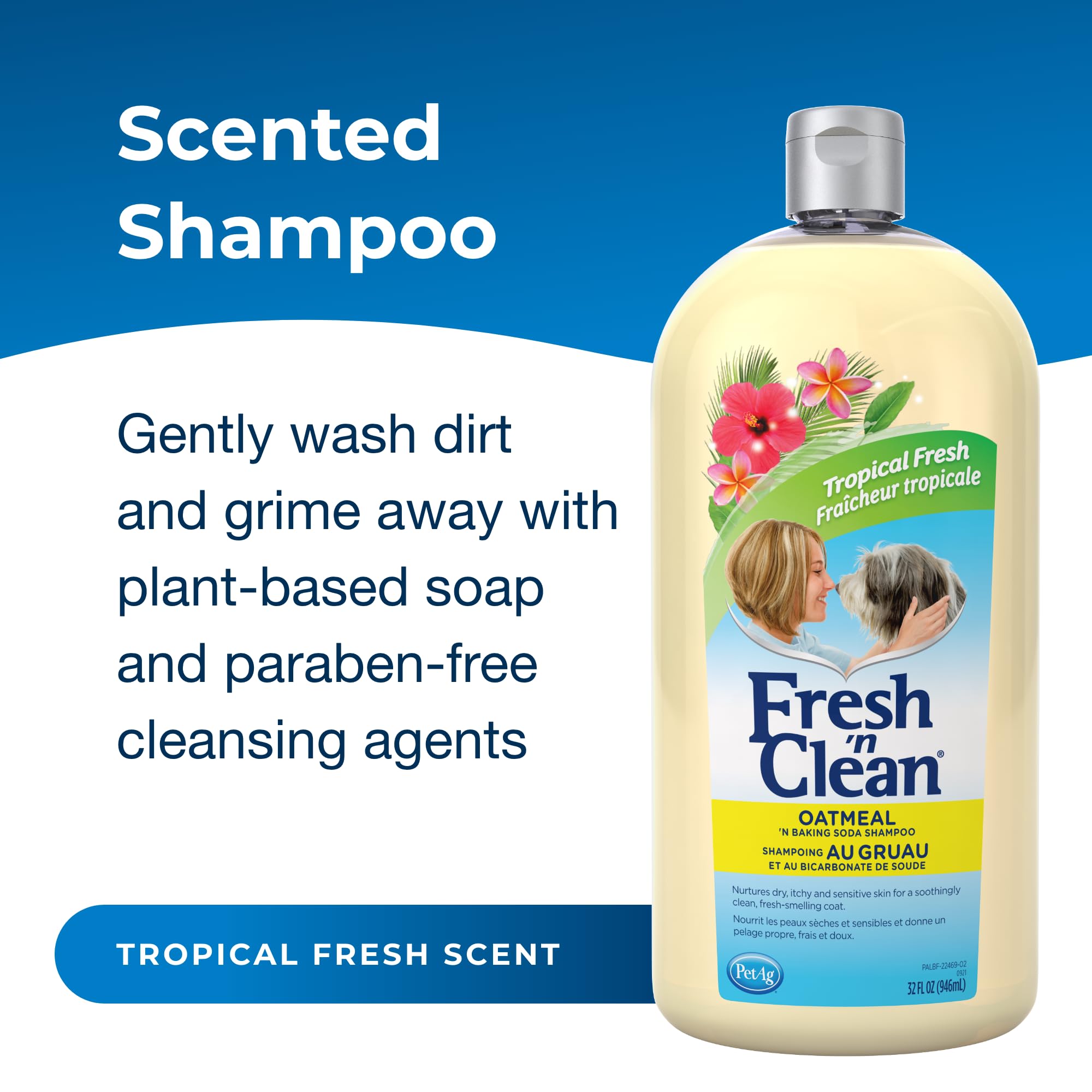 PetAg Fresh ’n Clean tropical scent dog image highlighting long-lasting fragrance.