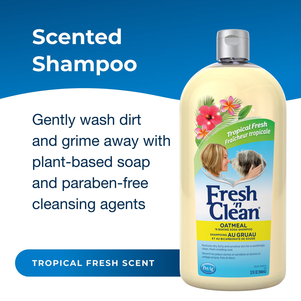 PetAg Fresh ’n Clean tropical scent dog image highlighting long-lasting fragrance.