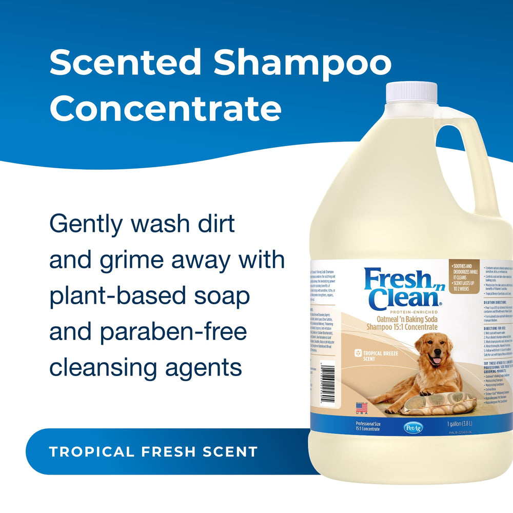 PetAg Fresh ’n Clean shampoo lather close-up emphasizes soap-free formula for sensitive skin