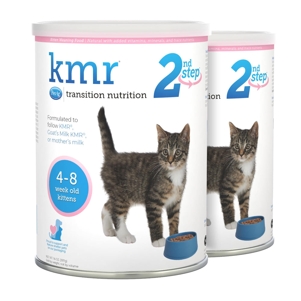 PetAg KMR 2nd Step powder bag promotes easy digestion for kittens during weaning.
