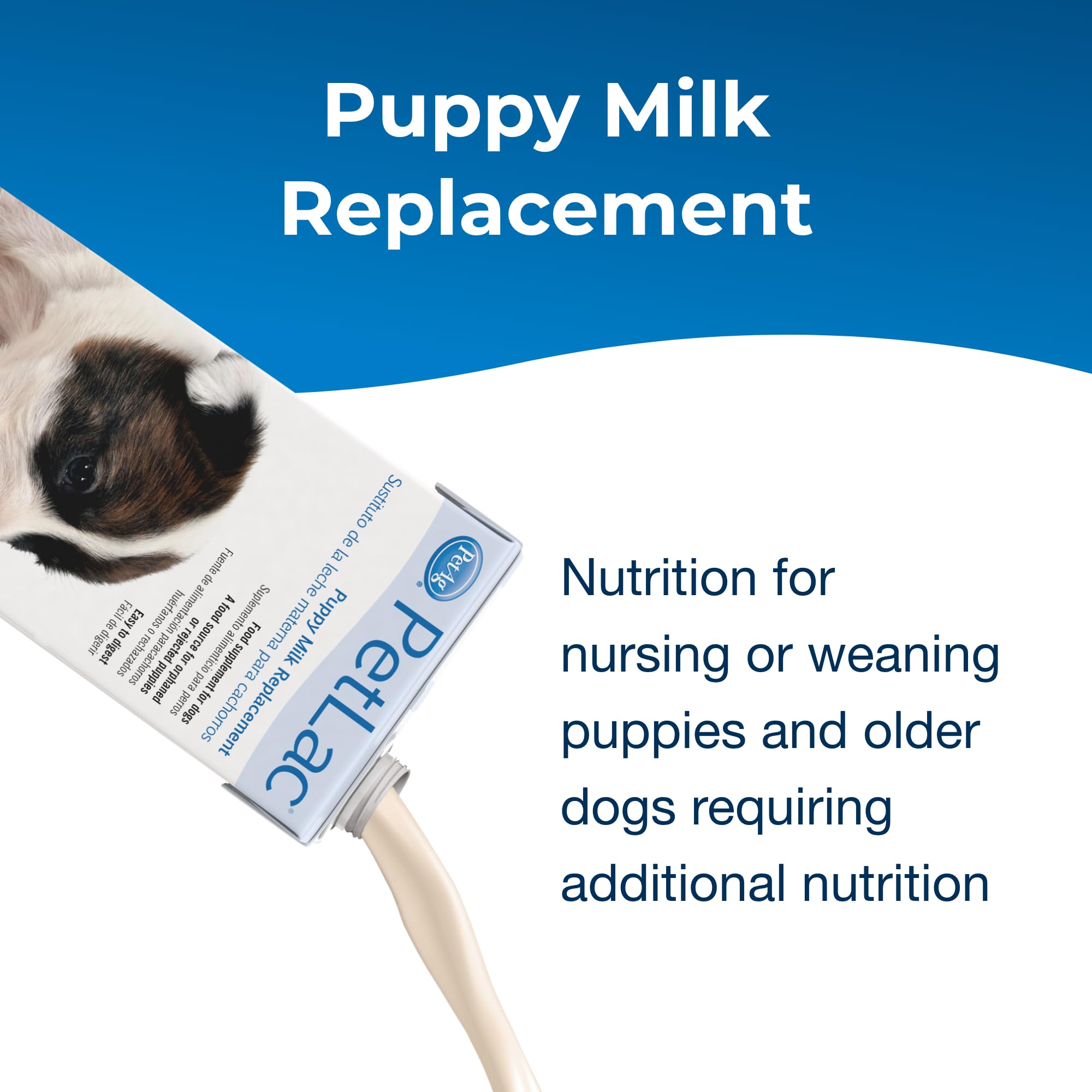 PetLac PetAg puppy pour demonstrates convenient dispensing for newborns.