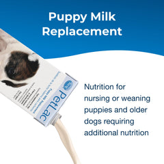PetLac PetAg puppy pour demonstrates convenient dispensing for newborns.