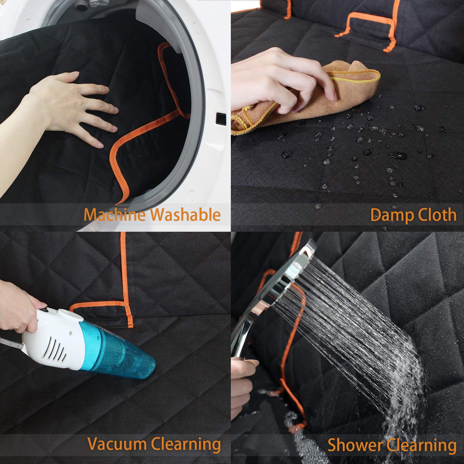 Petalage Car Seat Protector easy-clean design cleans with damp cloth.