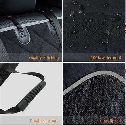 Petalage dog car seat cover rear seat protection with anchors ensures secure installation.