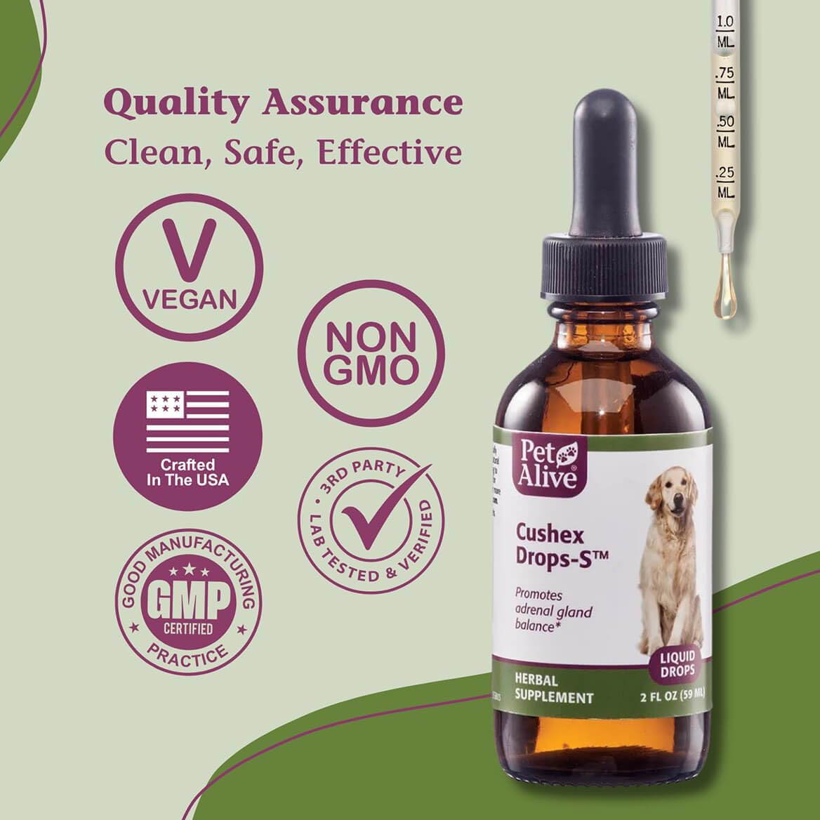 PetAlive Cushex Drops-S may aid digestive comfort in pets.