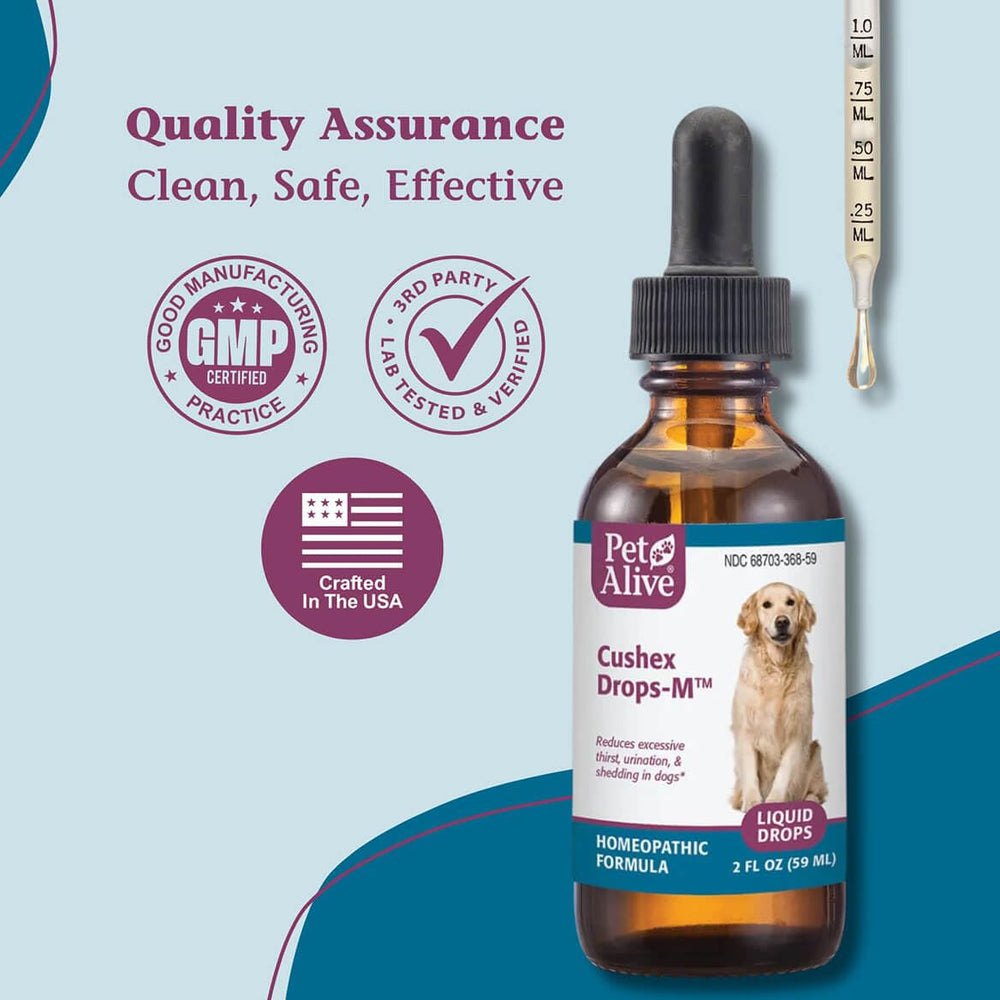 PetAlive Cushex Drops-M coat-skin benefit image implying healthier-looking skin and shine.