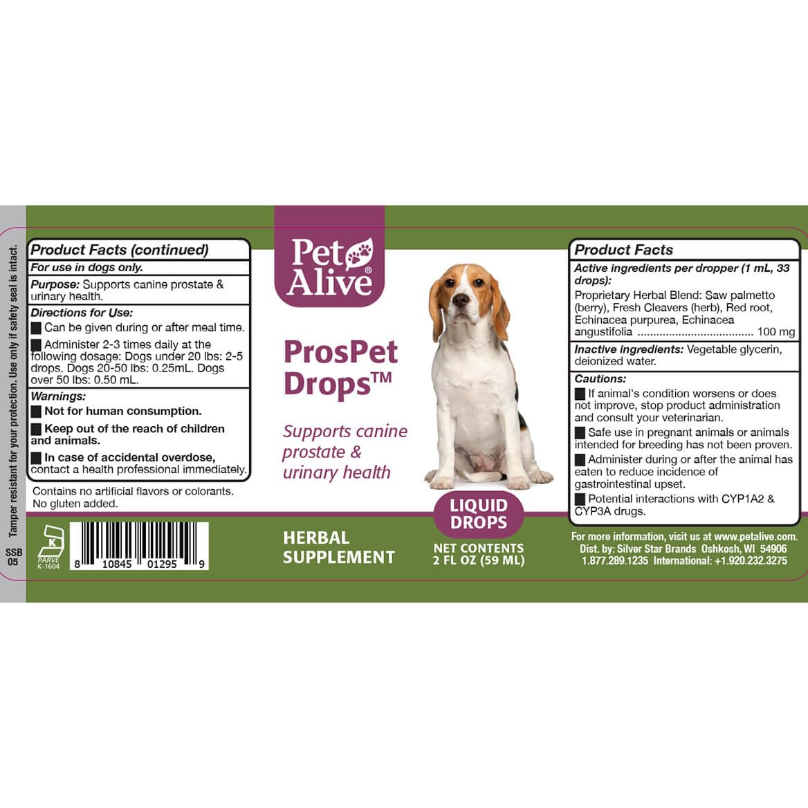 PetAlive ProsPet Drops daily-use routine image suggesting bladder comfort support.