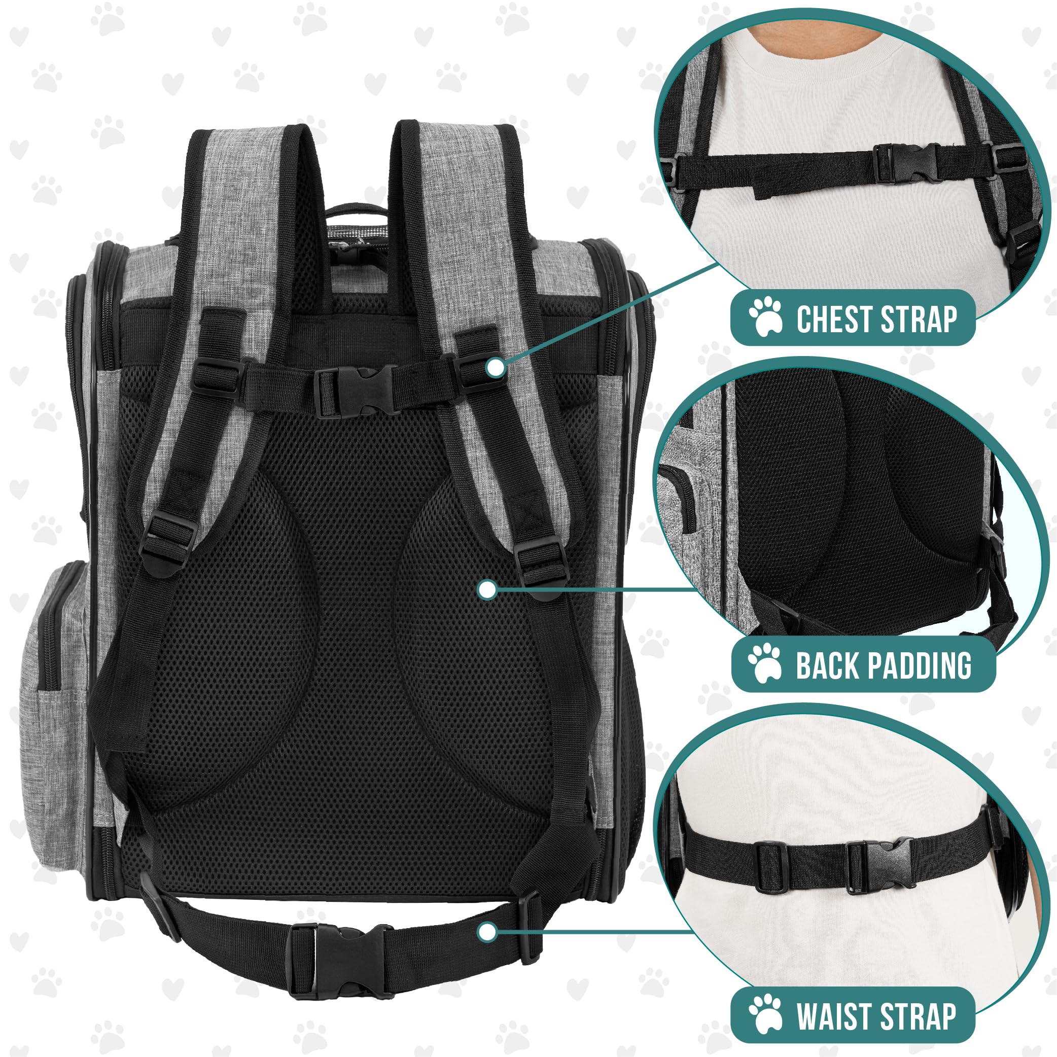 PetAmi airline-approved backpack interior with bed for calm naps on trips.