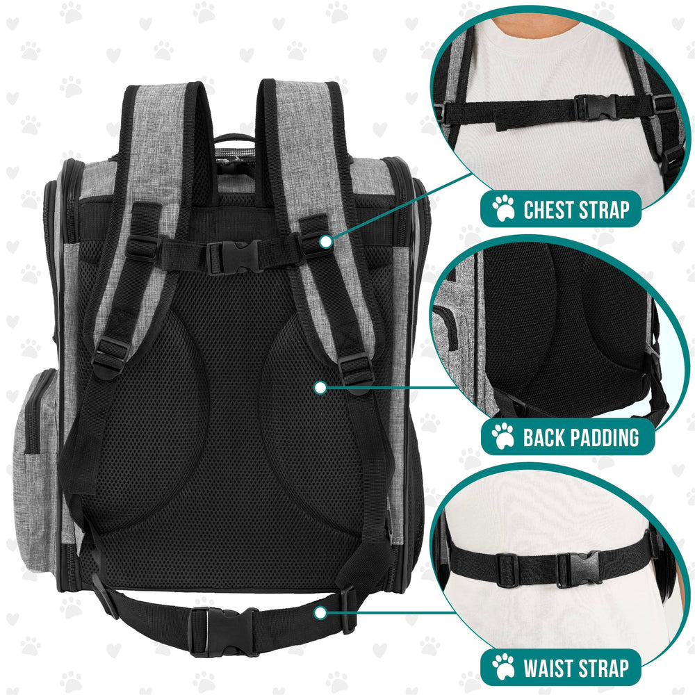 PetAmi airline-approved backpack interior with bed for calm naps on trips.