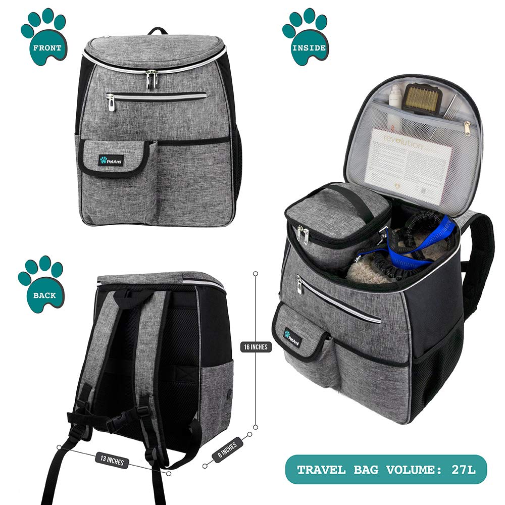 PetAmi airline-approved dog bag for travel with roomy compartments and under-seat compatibility.