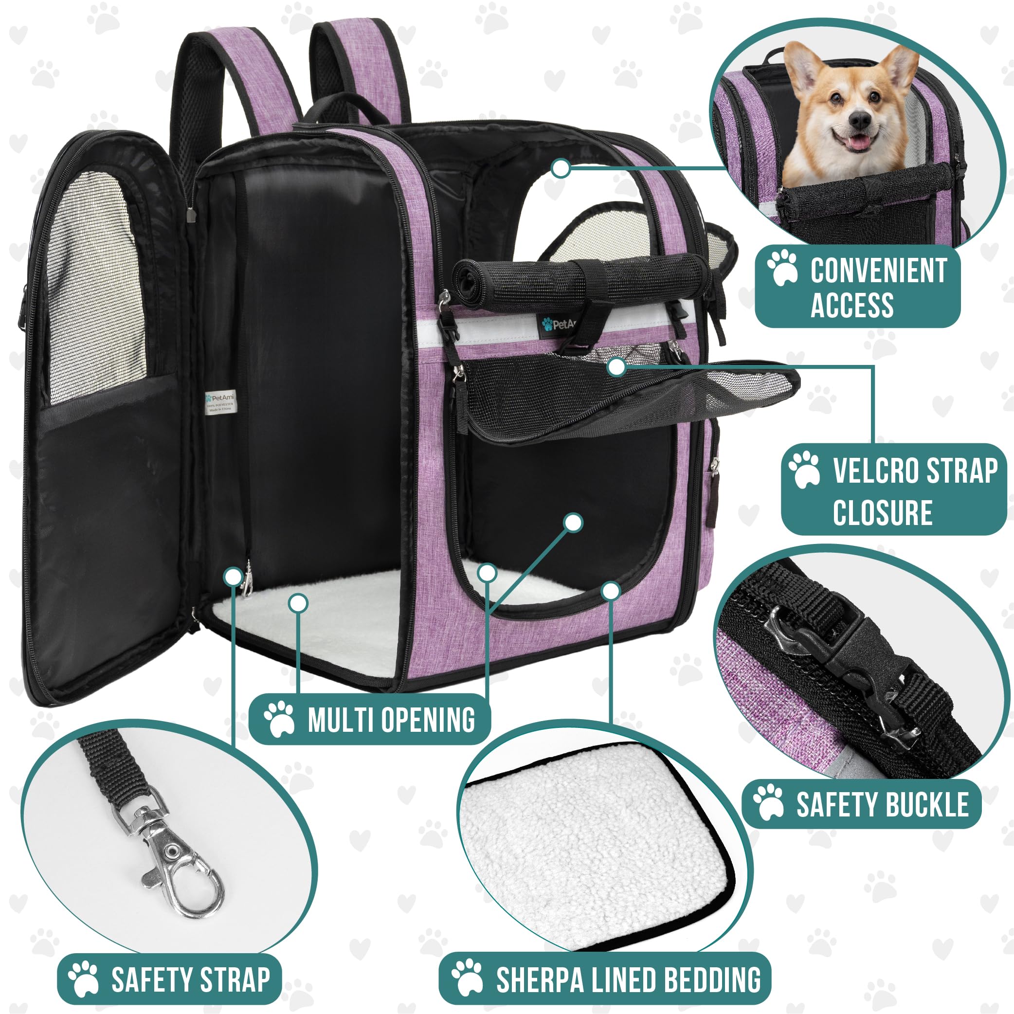 PetAmi airline approved pet backpack for travel through airports