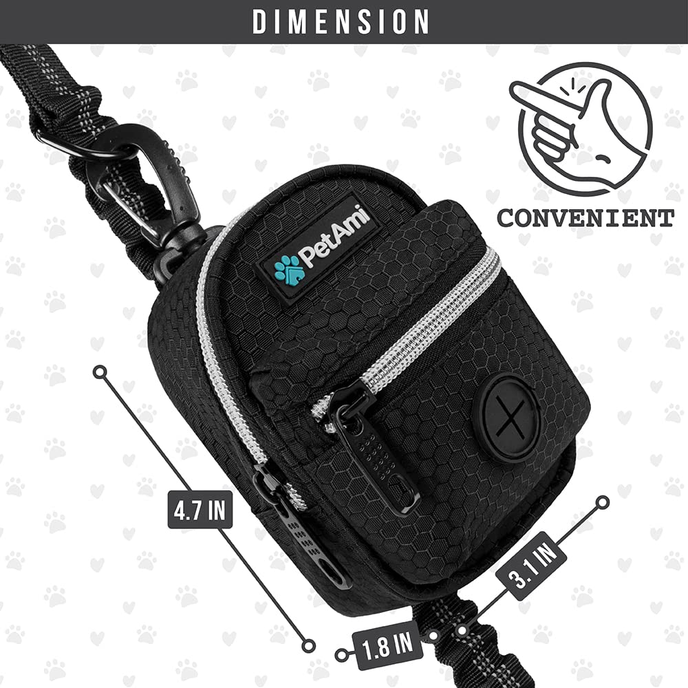 PetAmi backpack-style poop bag holder closeup shows durable oxford fabric