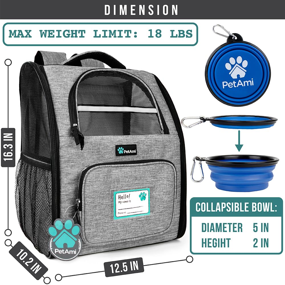 PetAmi cat-dog carrier mesh ventilation highlights airflow for travel