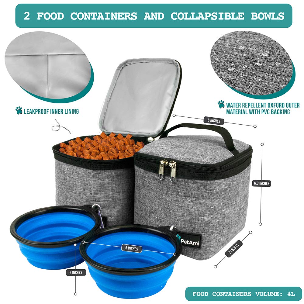 PetAmi collapsible bowls shown in-use for easy hydration during hikes.