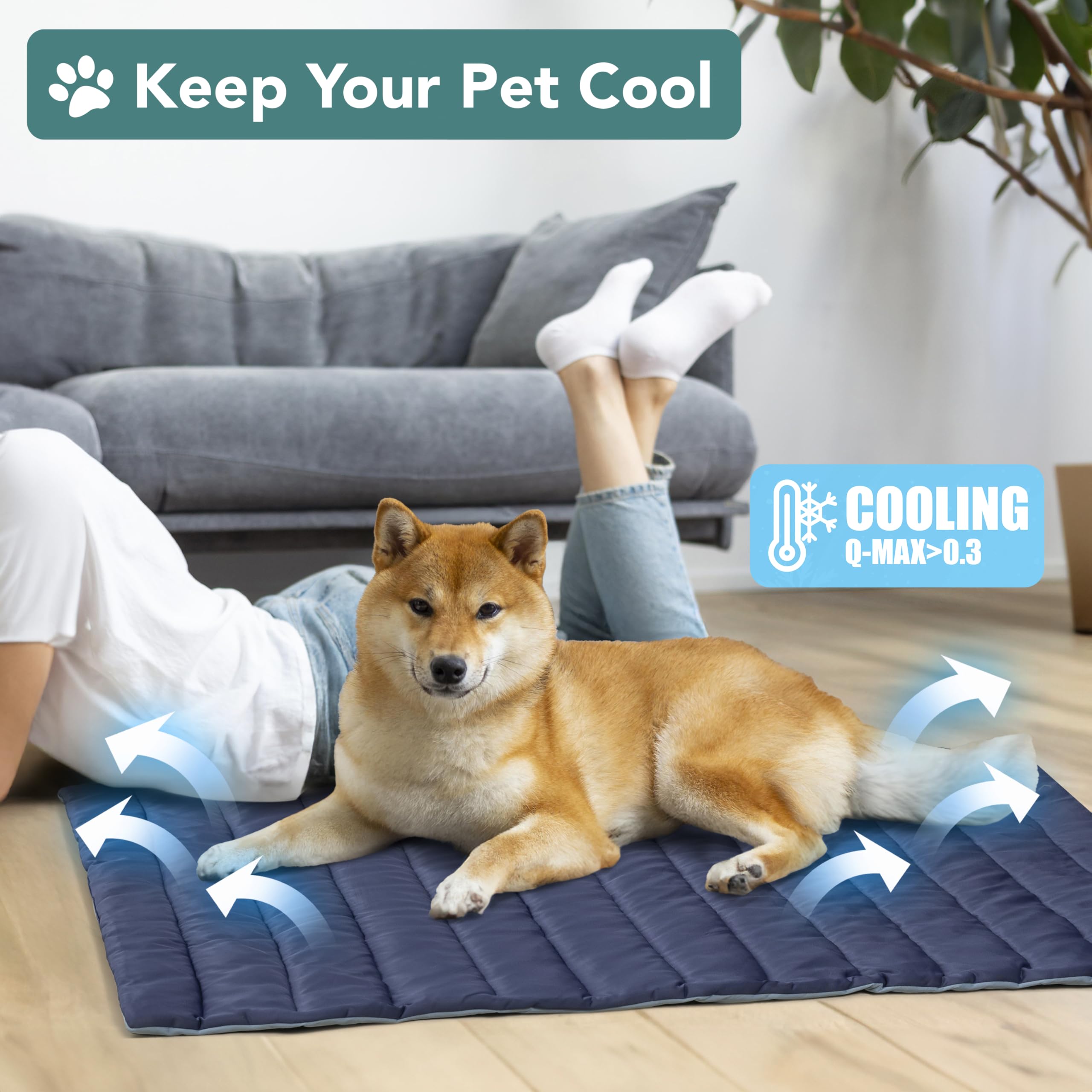 PetAmi cooling mat crate usage shows easy setup in kennels for pets.