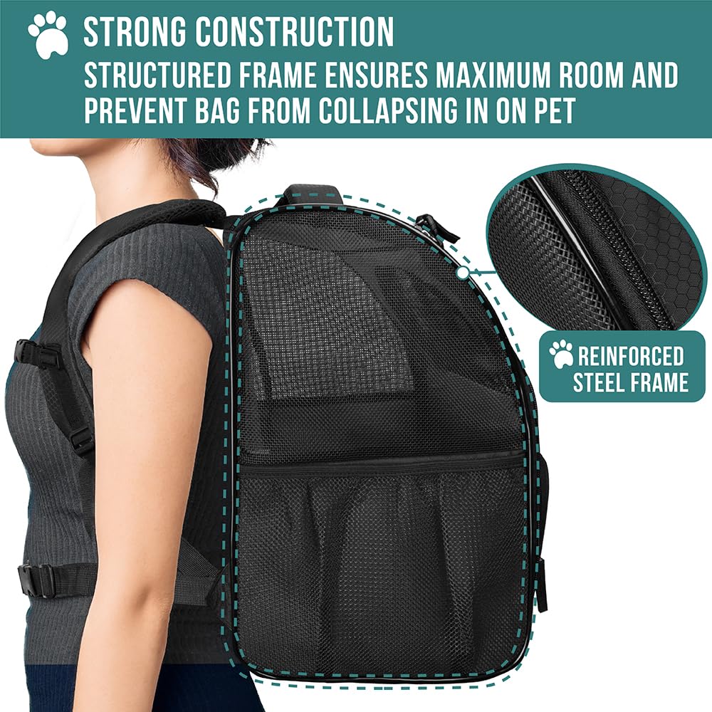 PetAmi dog backpack carrier two-way-entry offers flexible access from either side.