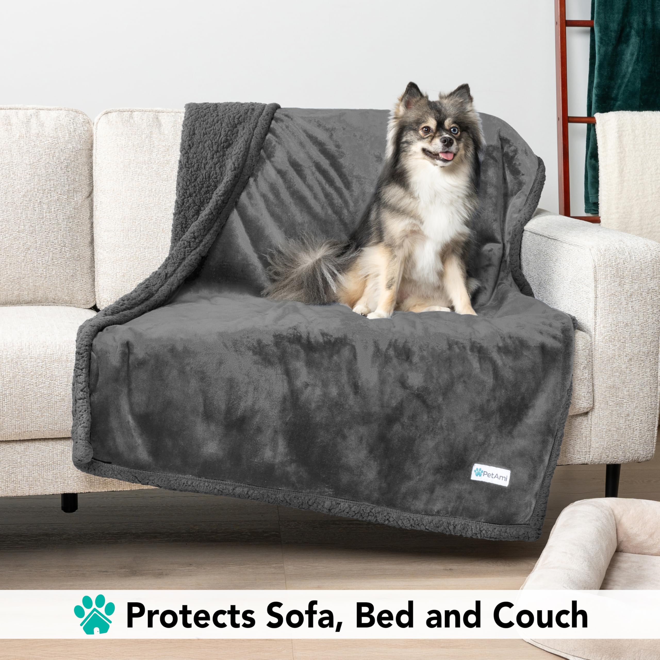 PetAmi dog blanket couch protection with durable stitching against spills.