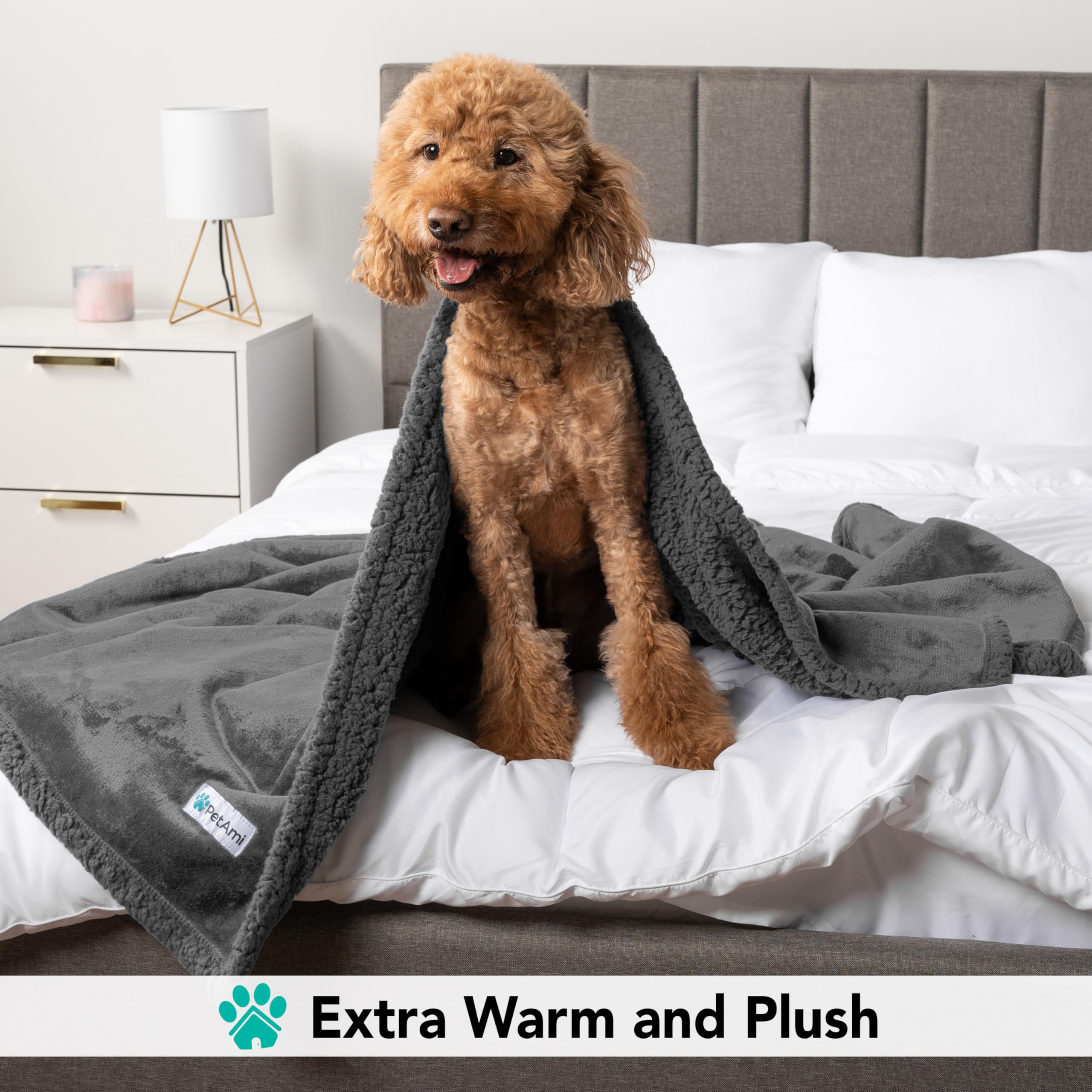 PetAmi dog blanket snuggle close-up emphasizes comfortable cushion for naps.