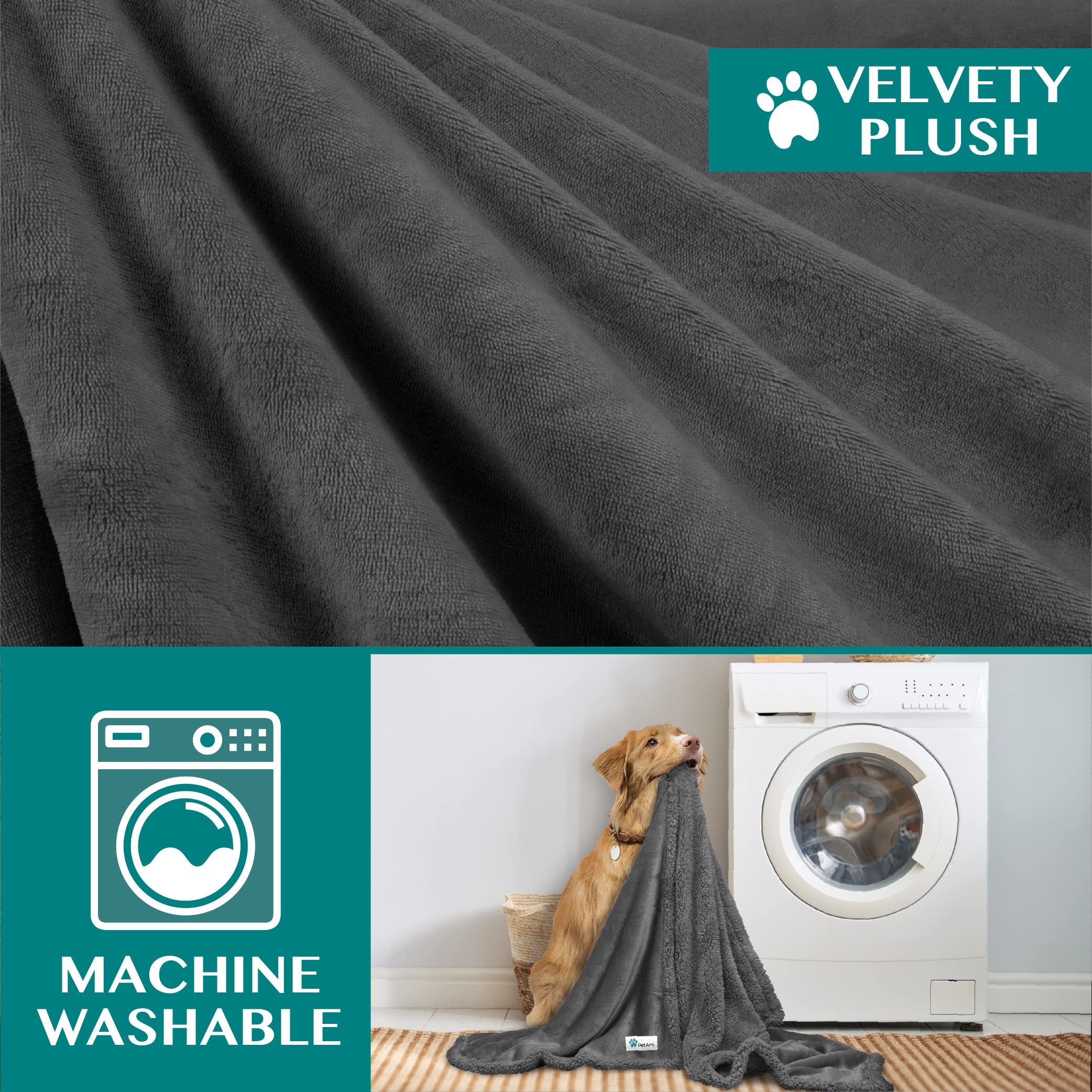 PetAmi dog blanket travel-ready in car carrier for on-the-go protection.