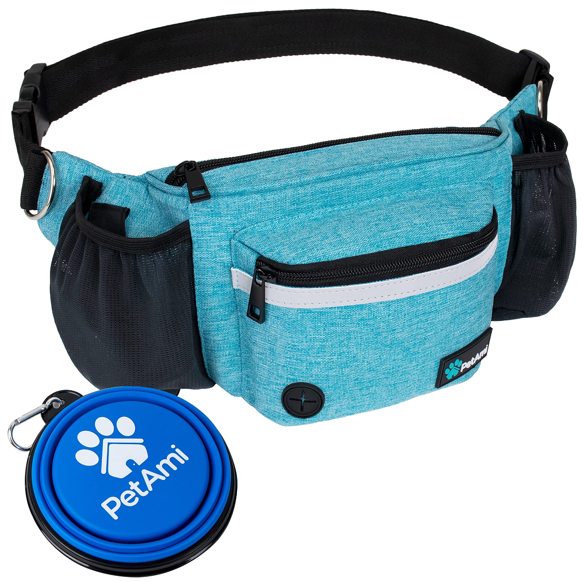PetAmi dog fanny pack front pocket showing roomy storage for treats and essentials.