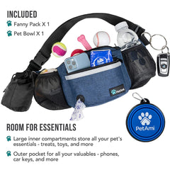PetAmi dog fanny pack front pocket keeps treats and keys organized.