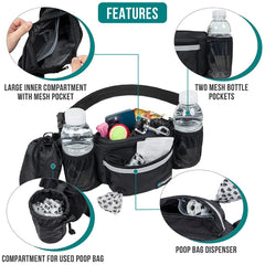 PetAmi dog fanny pack outside zip pocket for easy access