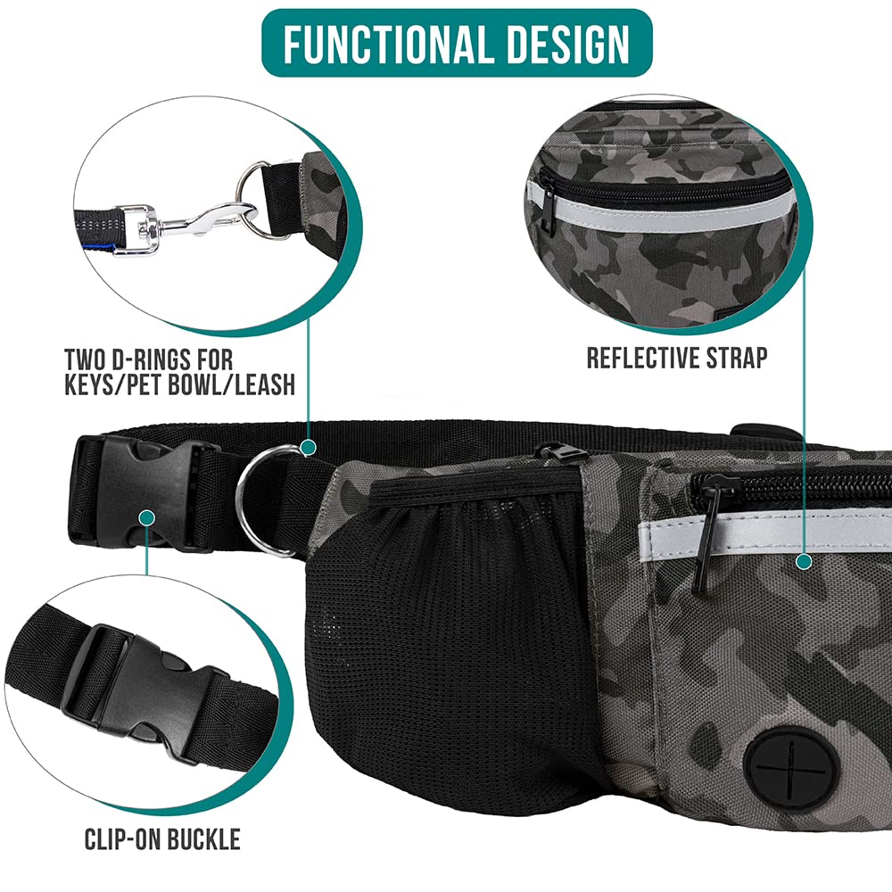 PetAmi Dog Fanny Pack built-in poop bag dispenser for clean parks