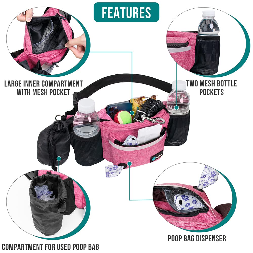 PetAmi Dog Fanny Pack water bottle holder keeps drinks within reach.