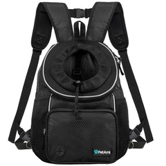 PetAmi dog front carrier backpack in black offers hands-free adventures for small pets.