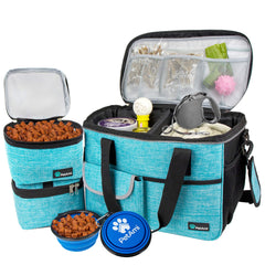 PetAmi Dog Travel Bag Sea Blue Medium keeps essentials organized for weekend trips.