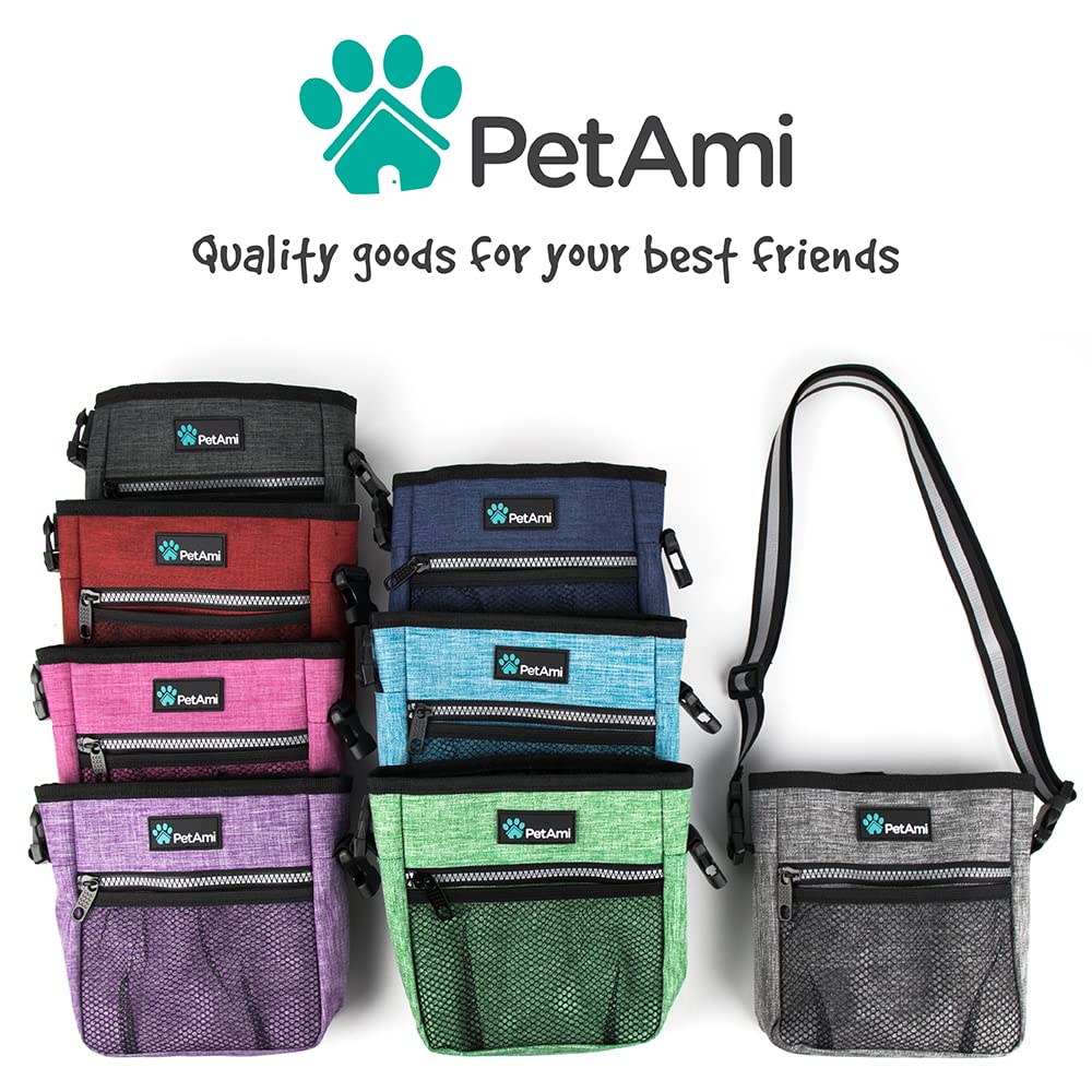 PetAmi expandable pouch accommodates multiple cups of kibble on outings.