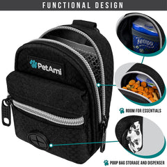 PetAmi dog walking bag with treat pouch ready to store treats during strolls