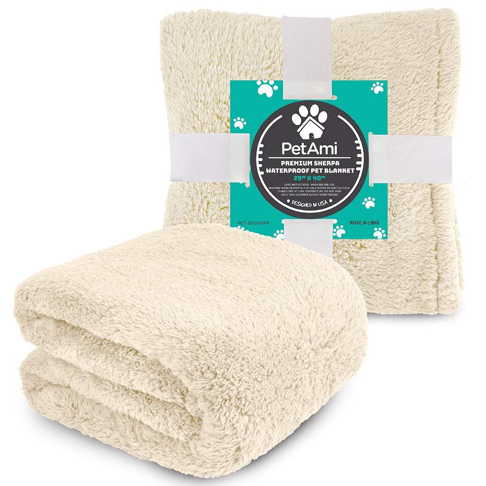PetAmi Fluffy Waterproof Dog Blanket used as crate/kennel lining during travel