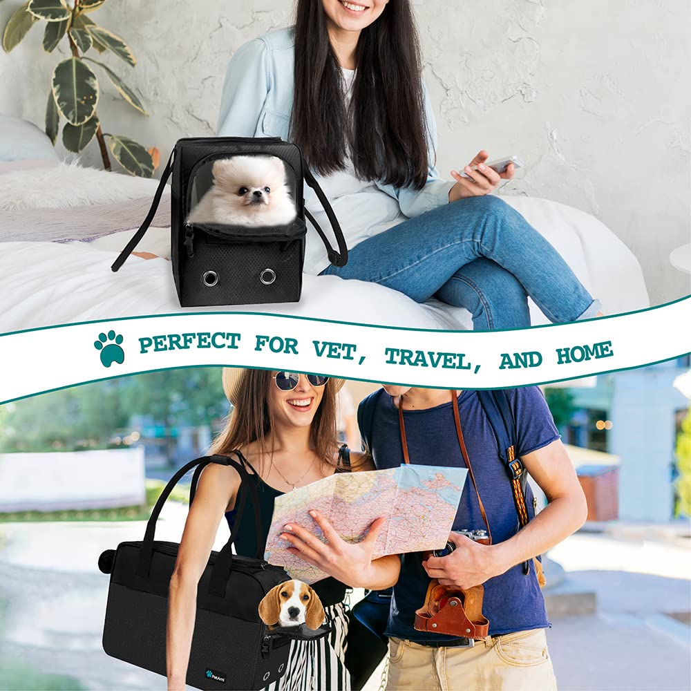 PetAmi front and back pockets organize treats, toys, and essentials for travel.