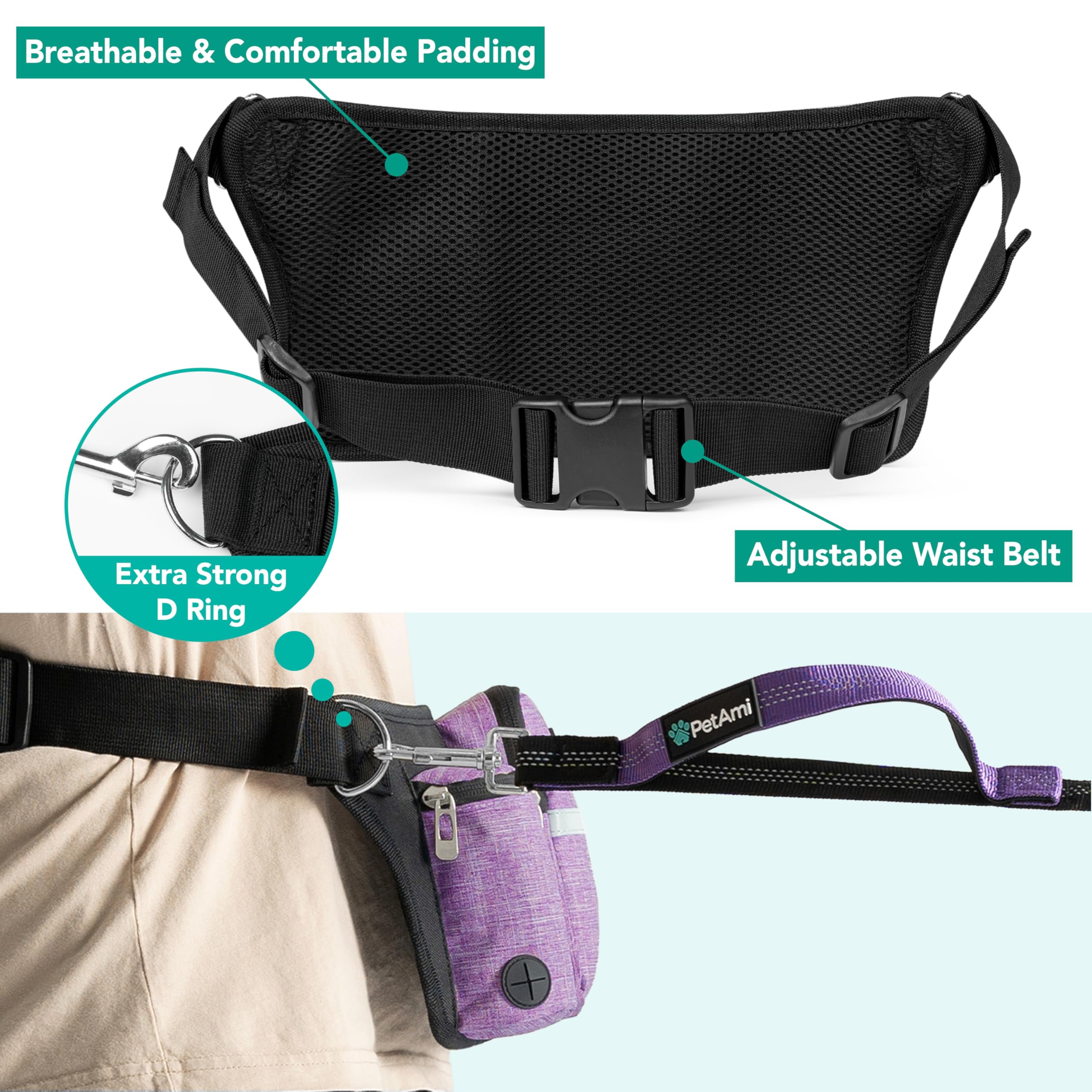 PetAmi Front Pocket quick access to phone and keys during outdoor adventures.