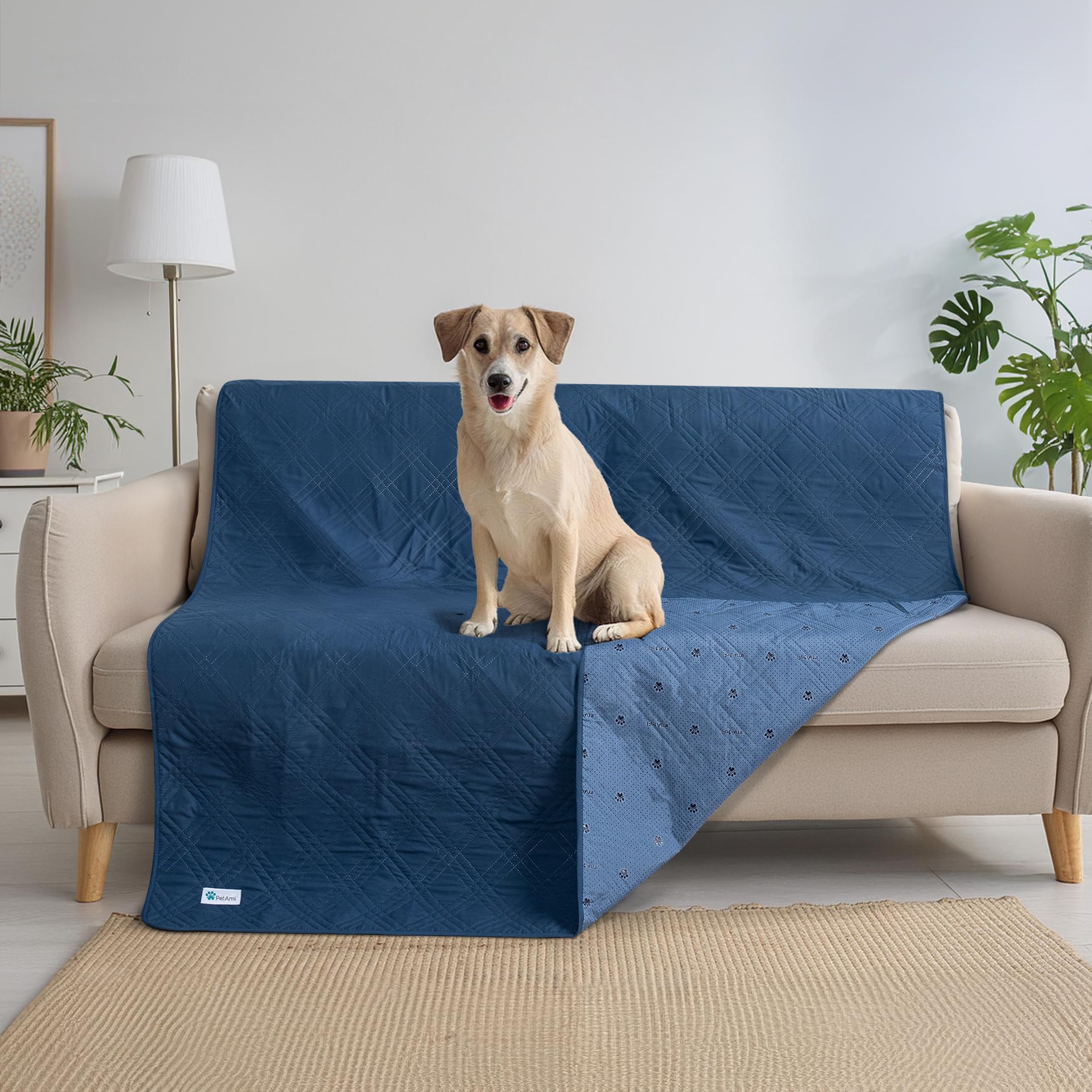 PetAmi large sofa fit 102x82 blue cover shields oversized furniture from fur.