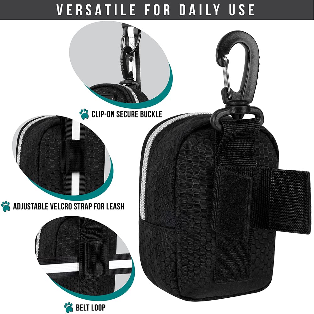 PetAmi leash pouch interior with mesh pocket divider for organizing keys and kibble